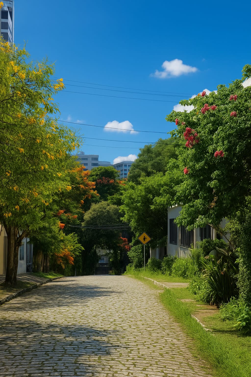 Rua arborizada na Vila Mariana